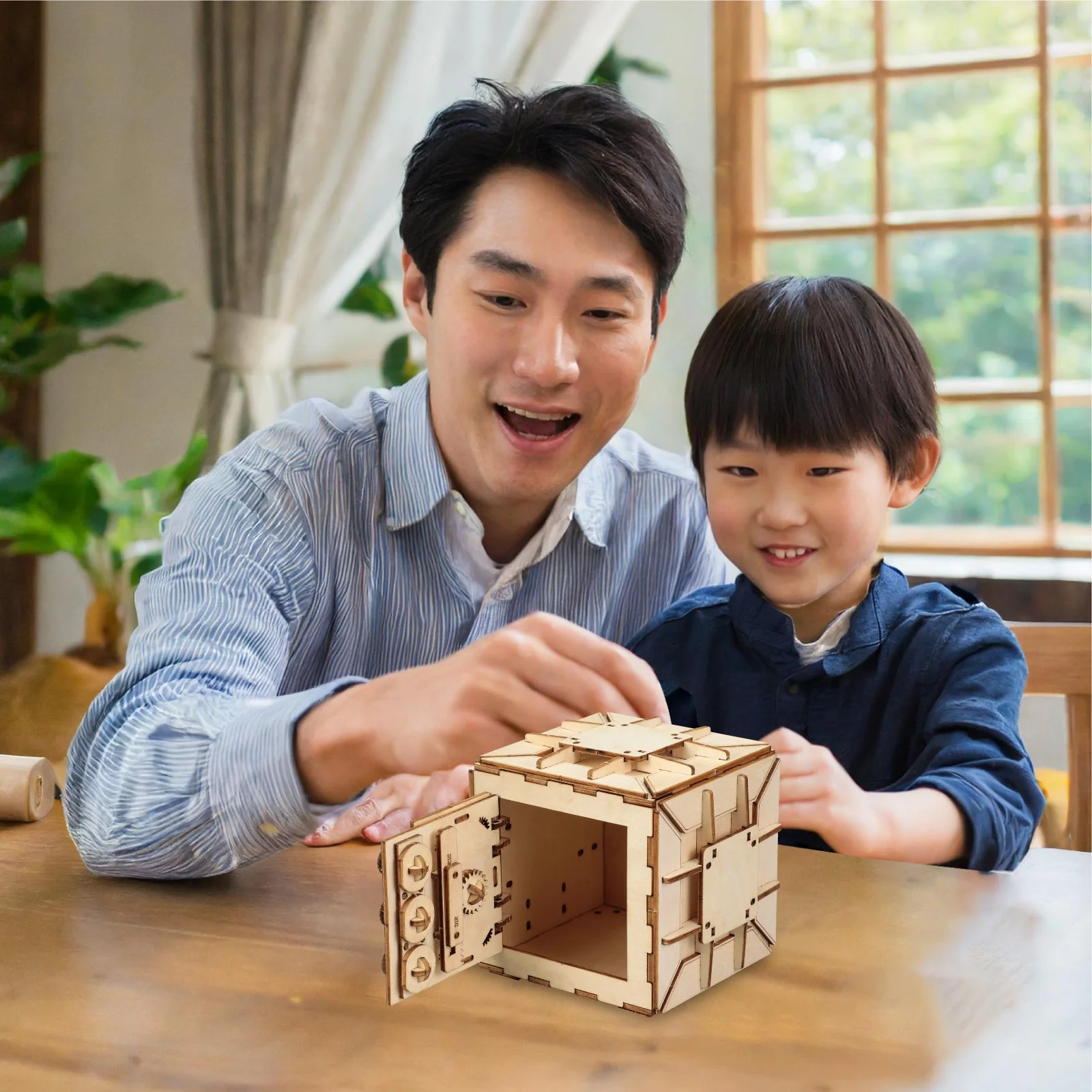 Wooden dial safe piggy bank craft kit - Image 5
