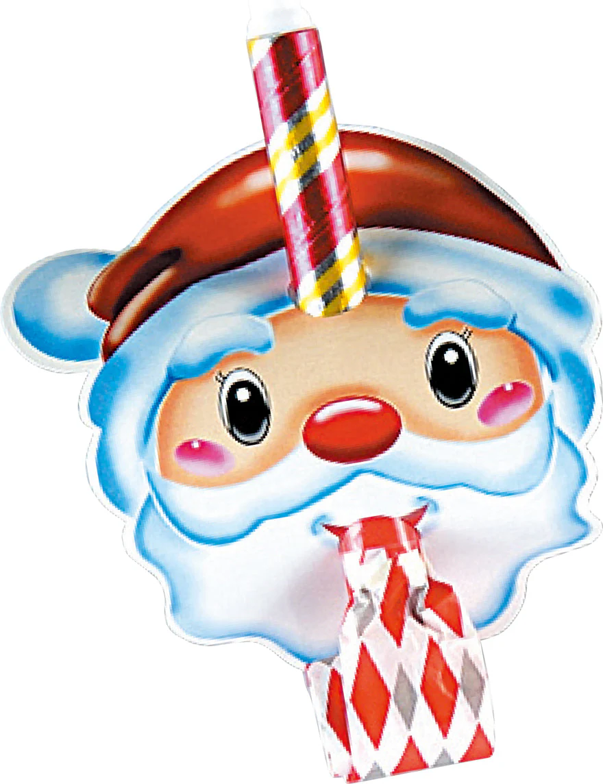 4 colors assorted Santa mask whistle 1P