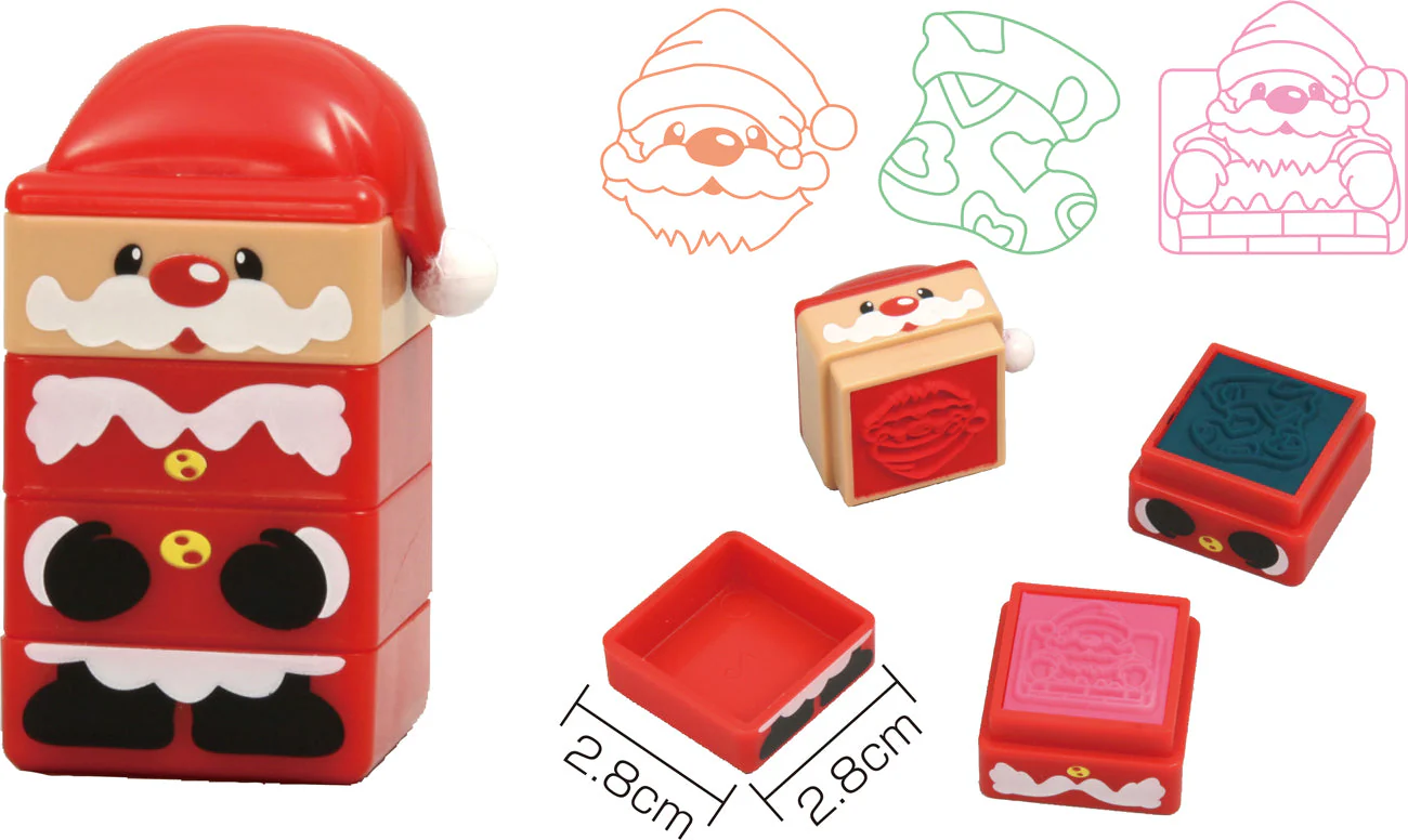 Triple stamp Santa Claus