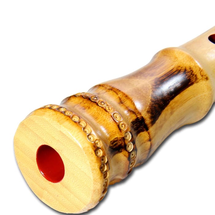 Bamboo Shakuhachi (w/ Node and Natural Root End) (Curved End) (Kinko) (0153H) - Image 2