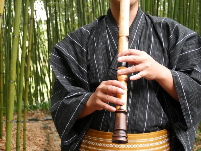 Bamboo Shakuhachi (w/ Node and Natural Root End) (Curved End) (Tozan) (0153H) - Image 7