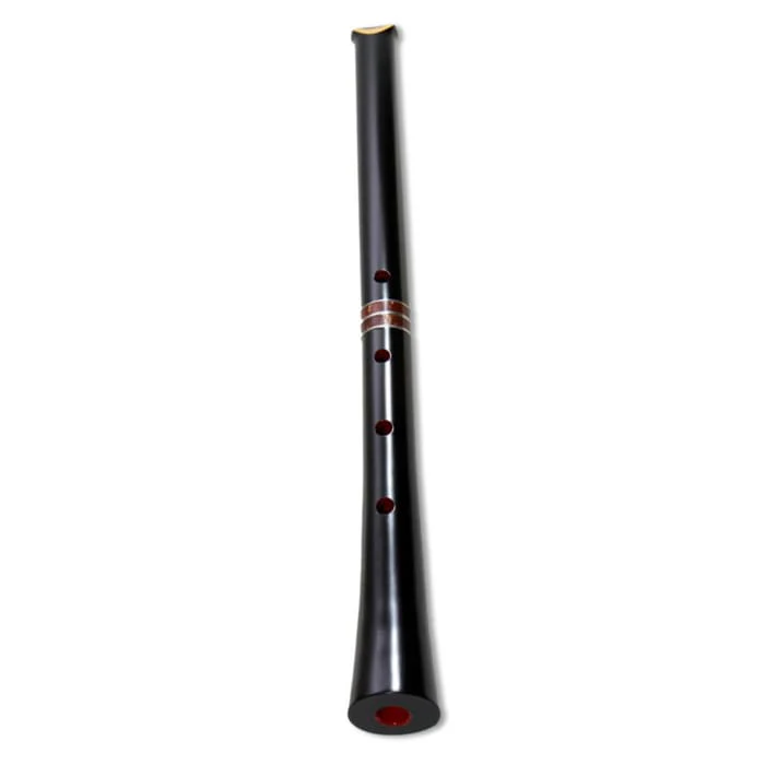 Maple Shakuhachi (Black Urushi Lacquer) (Curved End) (Kinko) (2.2 & 2.3 shaku) (0132)