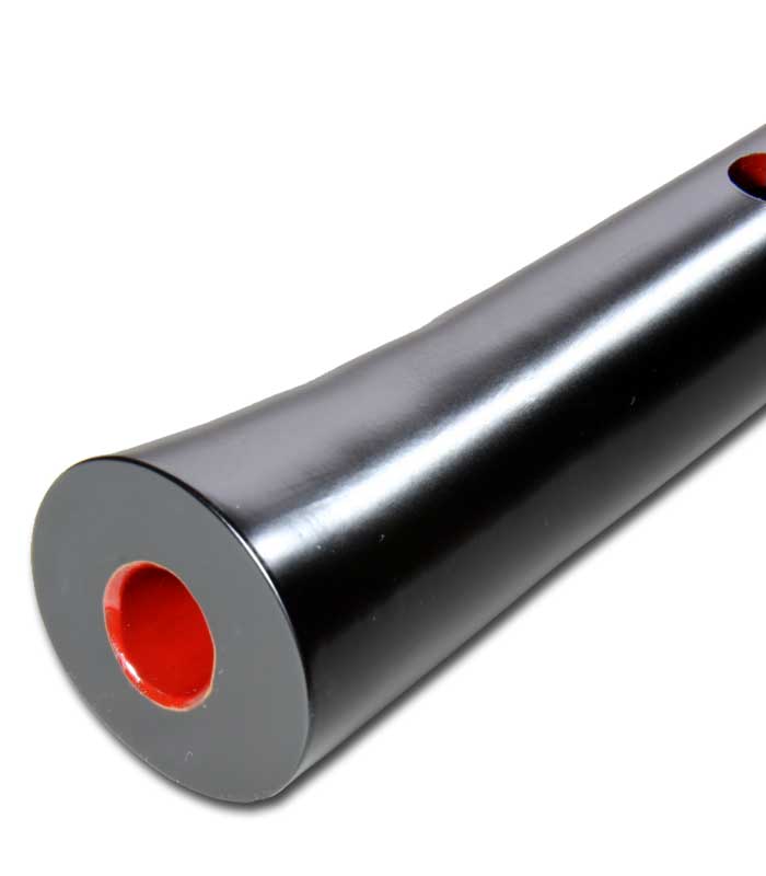 Maple Shakuhachi (Black Urushi Lacquer) (Curved End) (Kinko) (2.2 & 2.3 shaku) (0132) - Image 2