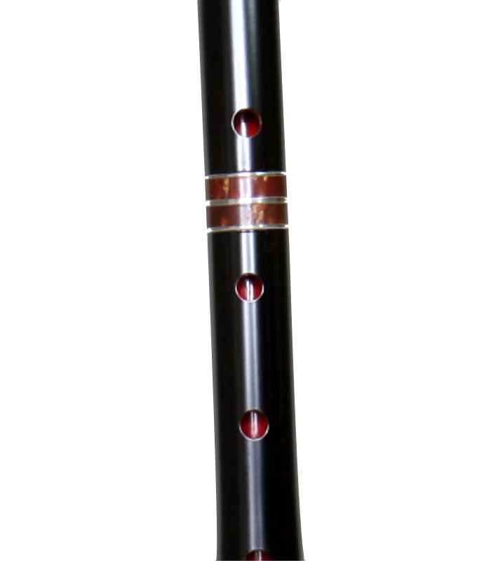 Maple Shakuhachi (Black Urushi Lacquer) (Curved End) (Kinko) (2.2 & 2.3 shaku) (0132) - Image 3